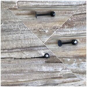 Black Ball‎ Labret Lip Stud Iridescent Gemstone Monroe Tragus Piercing